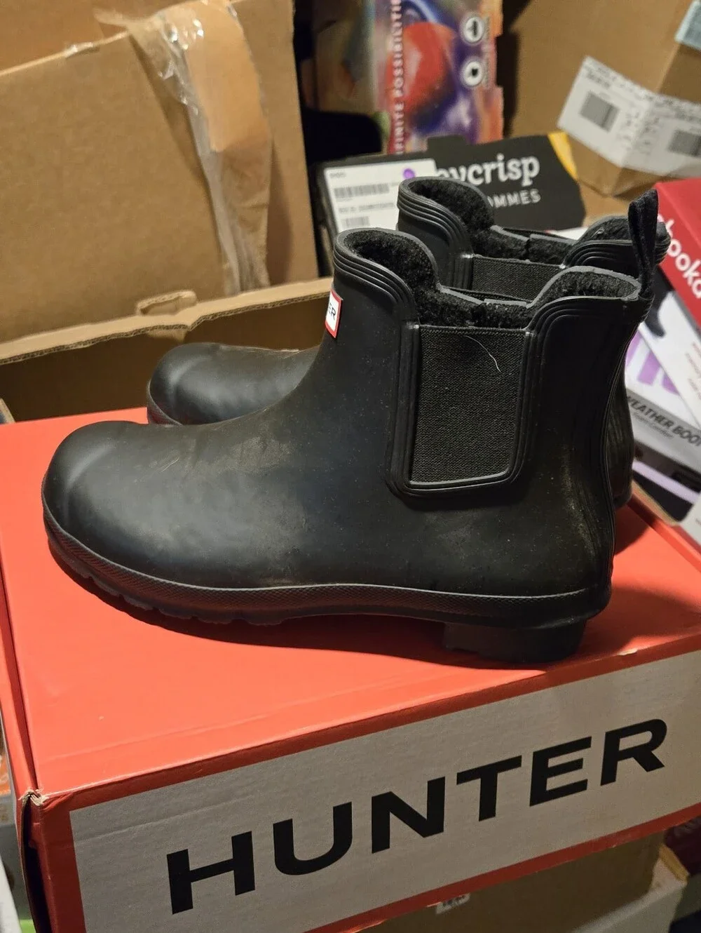 Hunter Women Chelsea Rain Boots Blqck Size 11